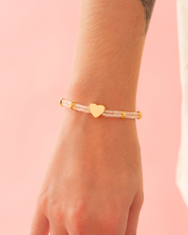 Pulsera Corazón Liso + Aretes