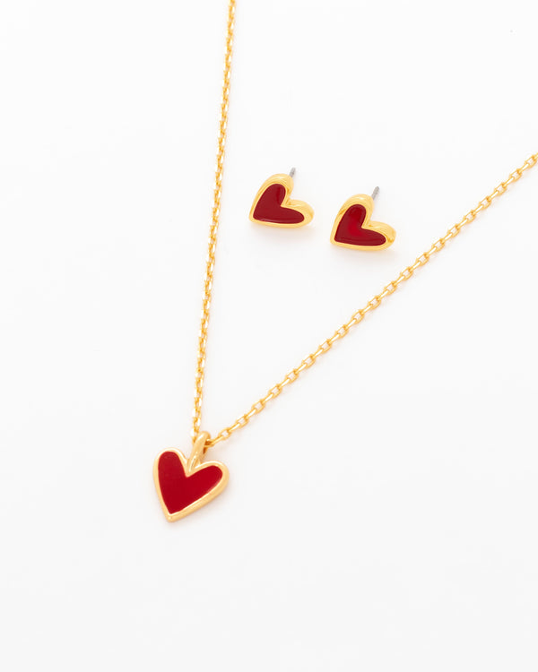 Set Collar + Aretes Corazón