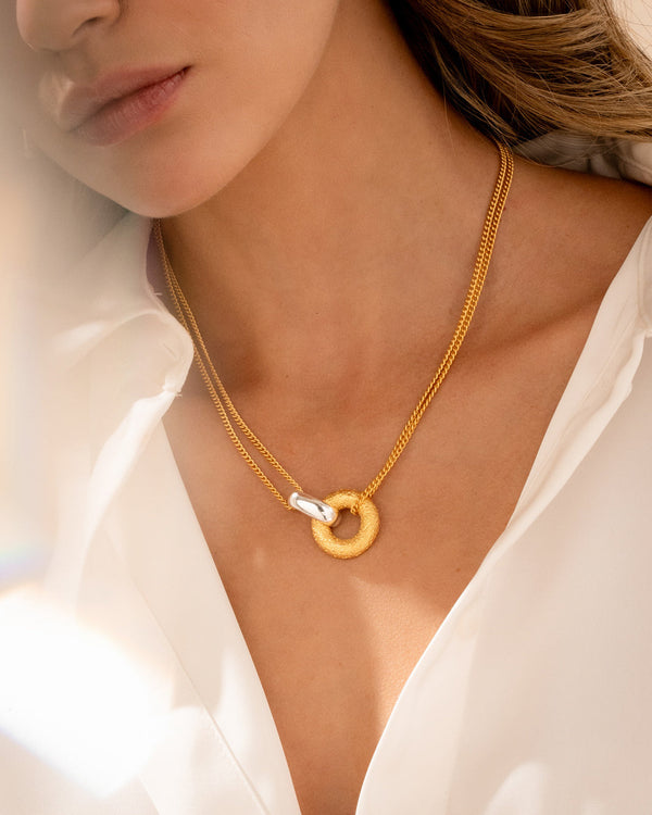 Collar Dona Bicolor + Aretes