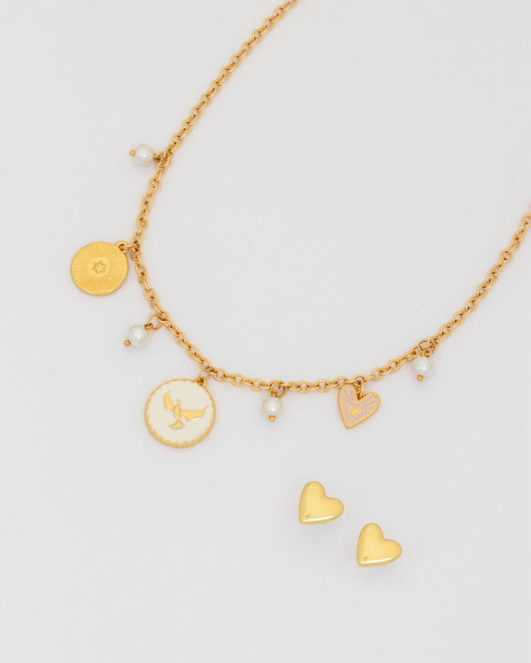 Collar Multicharms Alma + Aretes