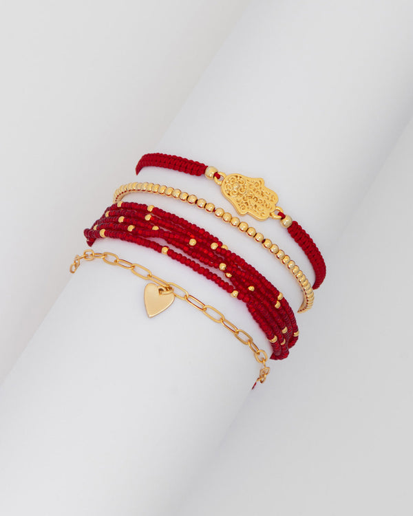 Set X4 Pulseras Mano Hamsa