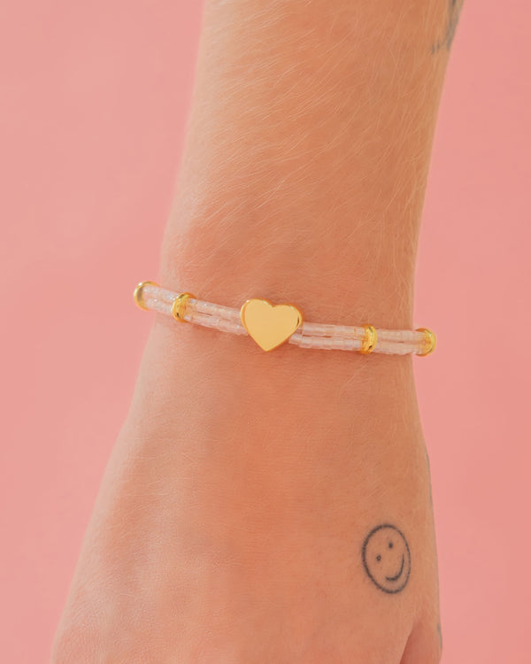 Pulsera Corazón Liso + Aretes